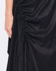 Olenka Asymmetric Ruched Skirt | Black