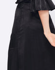 Olenka Asymmetric Ruched Skirt | Black