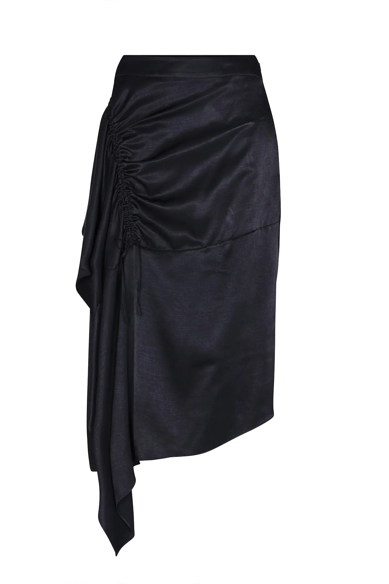 Olenka Asymmetric Ruched Skirt in Black | Sitka Semsch Olenka Asymmetric Ruched Skirt in Black | Sitka Semsch