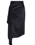 Olenka Asymmetric Ruched Skirt | Black