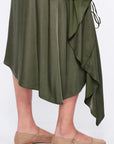 Olenka Asymmetric Ruched Skirt | Olive