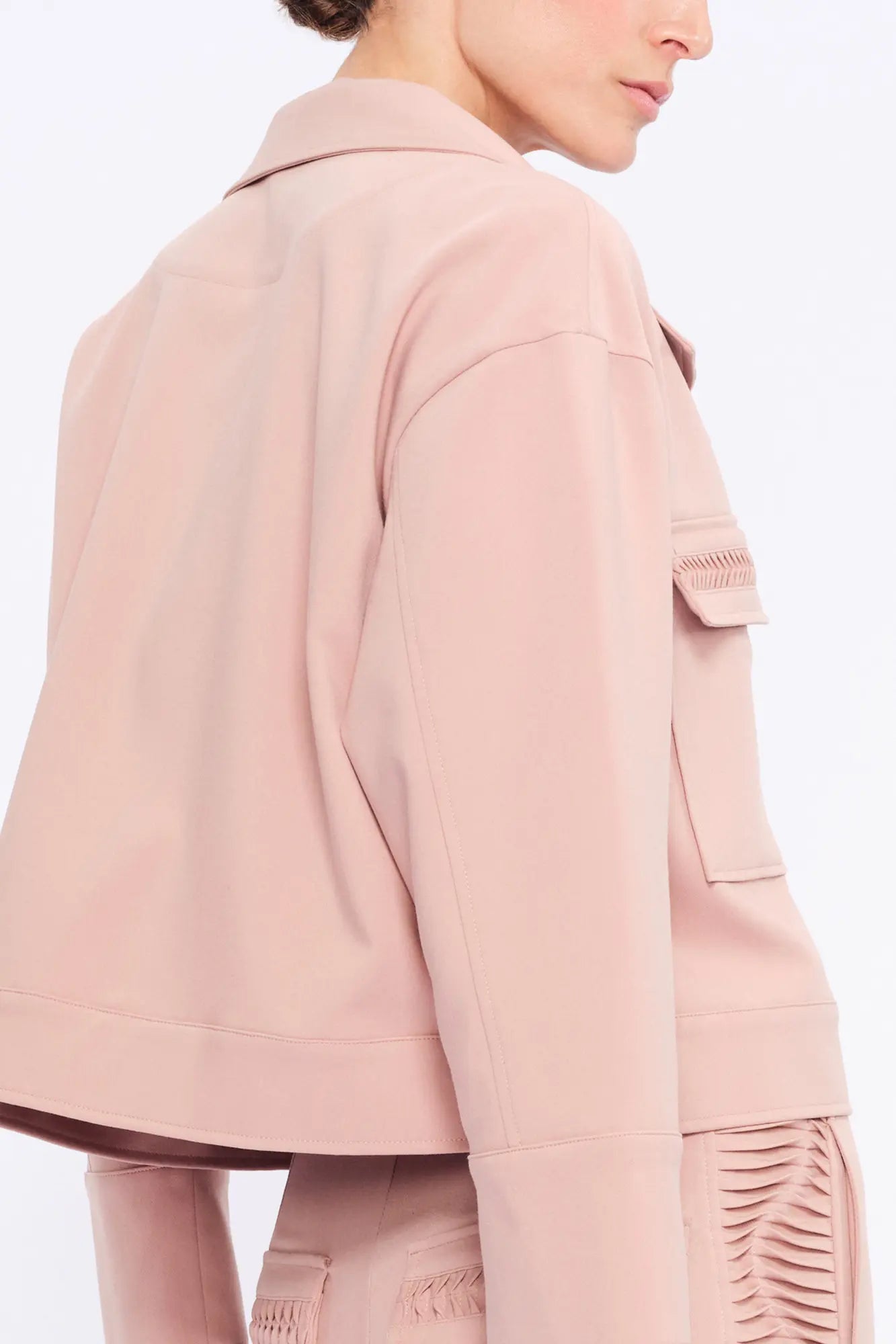 Clean back silhouette of the Parker Jacket, showing the impeccable tailoring.