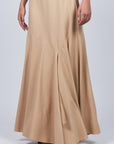 Penny Skirt in Camel with a high-waisted flowing design, ideal for versatile styling and timeless elegance.