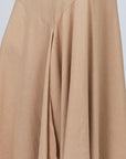 Penny Skirt in Camel with a high-waisted flowing design, ideal for versatile styling and timeless elegance.