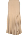 Penny Skirt in Camel with a high-waisted flowing design, ideal for versatile styling and timeless elegance.