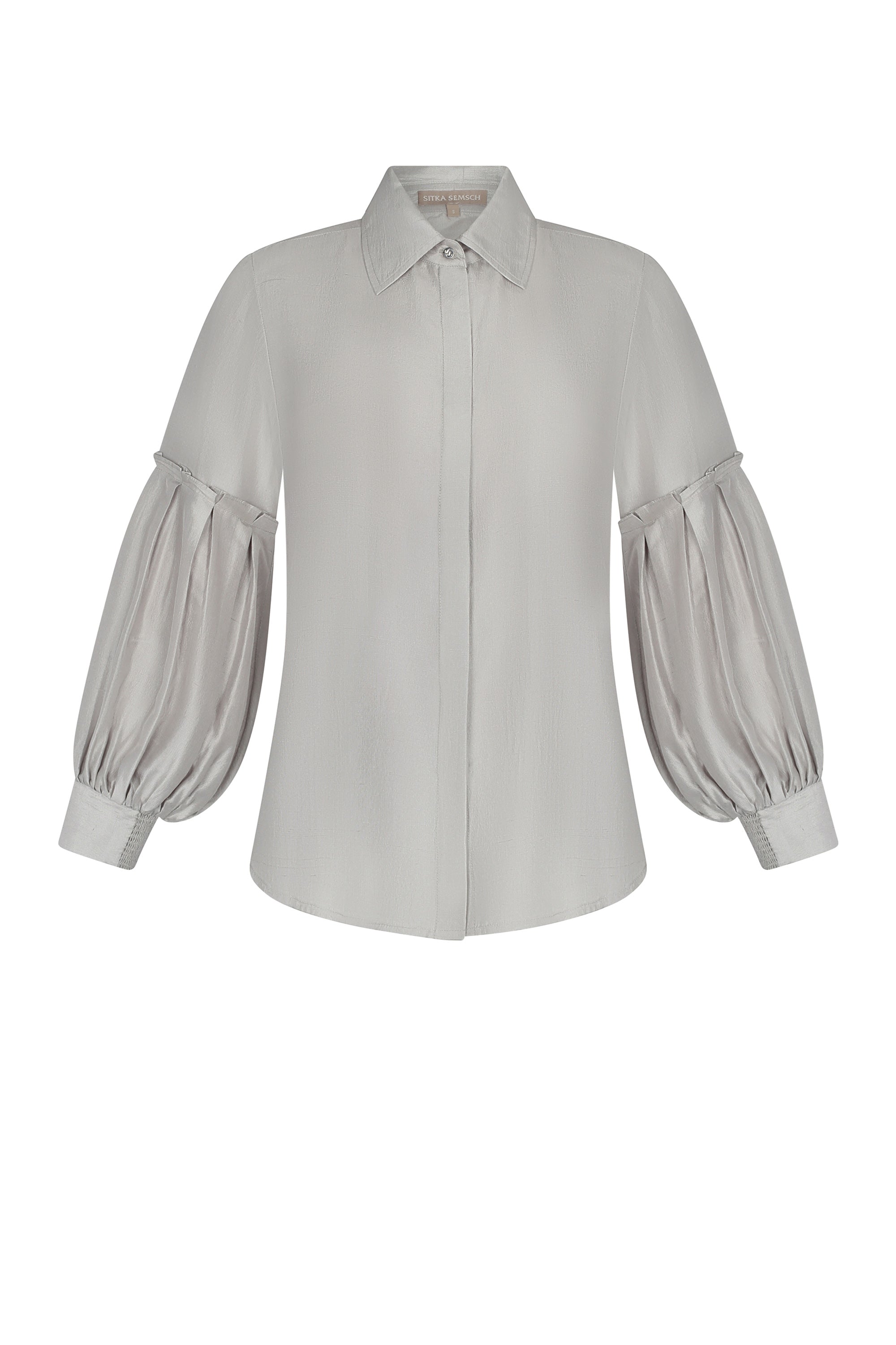 FUMIKA UCHIDA / フミカウチダ | SILK SHANTUNG SMOCKKING BLOUSE シルクシャーリングブラウス シャツ | 38 | グレー | レディース FUMIKA_UCHIDA - FUMIKA UCHIDA / フミカウチダ | SILK SHANTUNG