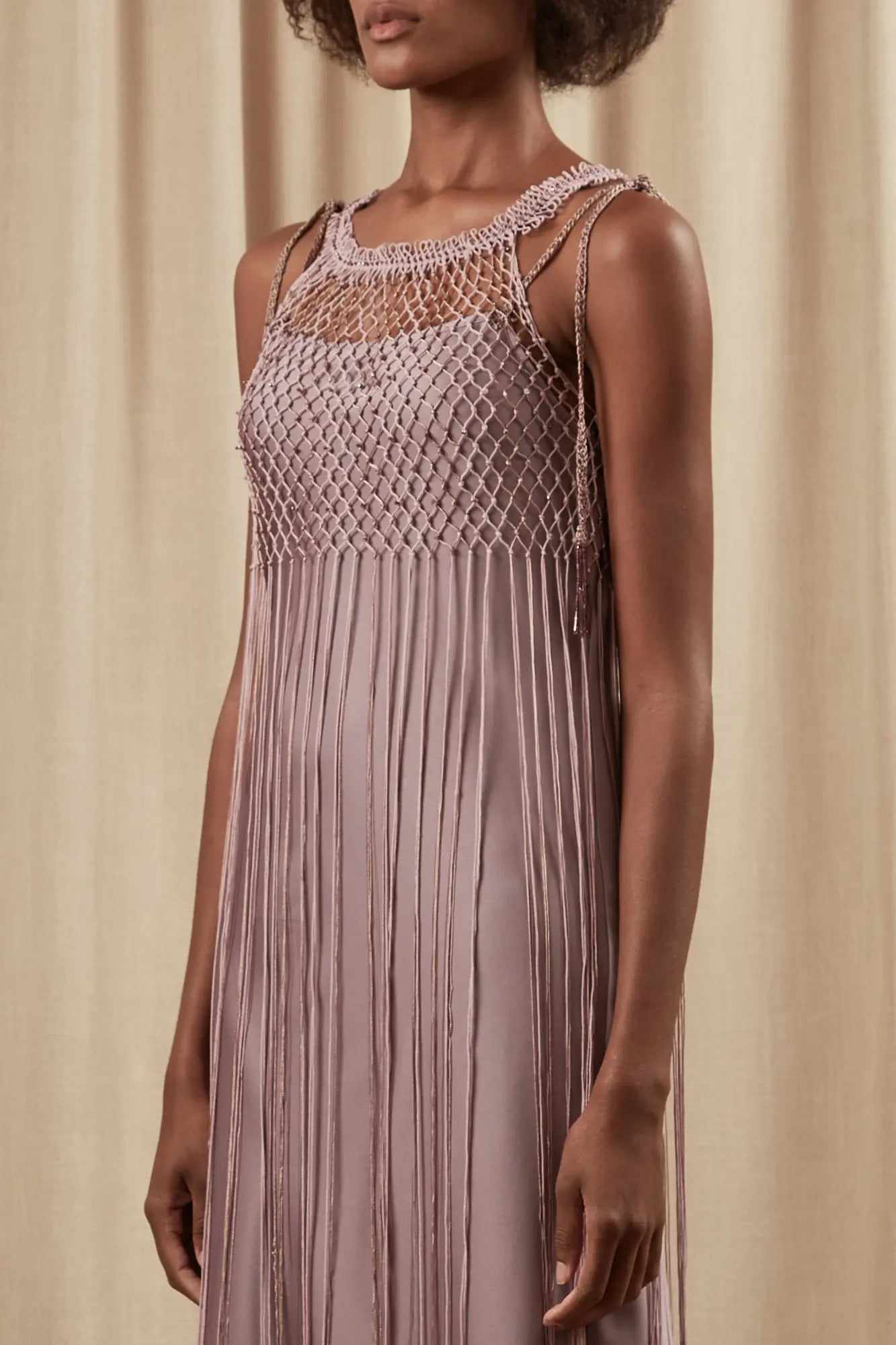 Sofia Macramé Knit Top | Lavender