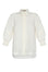 Tatiana Blouse in Off White with a modern shirt collar, hidden button placket, and airy 3/4 puff sleeves.