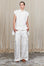 Tiana Wide-Leg Pant in Off White with patch pockets and metal-tipped drawstrings