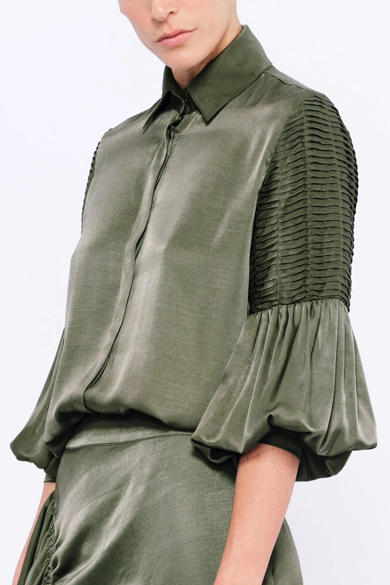 Tilsa Artisan Detail Blouse | Olive