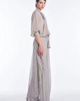 Tiziana Silk Tie-Neck Blouse | Silver