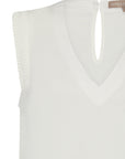 Valencia Blouse in Off White with modern drawstring and metal buckle accents