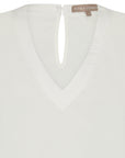 Valencia Blouse in Off White with modern drawstring and metal buckle accents