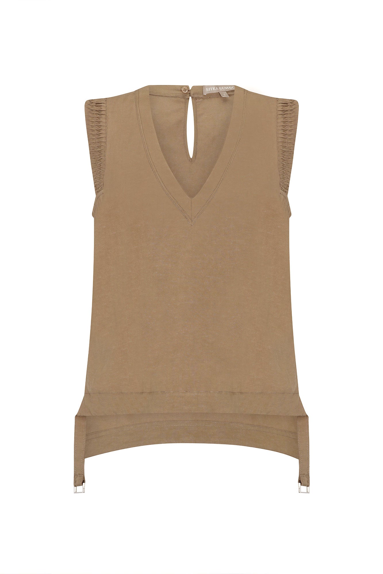 Valencia Linen Blend Blouse in Taupe | Sitka Semsch