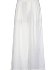 Veda Pant in Off White, wide-leg silhouette with functional back pockets for a tailored look.