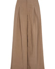 Veda Pant in Taupe, sophisticated wide-leg pants with minimalist design and functional details.