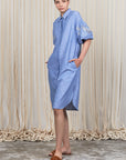 Winnie Blouse – Linen Shirt Dress with Hand Embroidery and Hidden Pockets