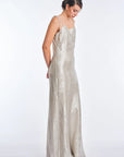 Zahara Metallic Crochet-Tie Maxi Dress | Off White