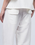 Zayla Pant in Off White, casual-chic joggers with a relaxed fit and adjustable drawstrings.