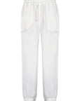 Zayla Pant in Off White, casual-chic joggers with a relaxed fit and adjustable drawstrings.