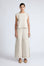 Zoe Pant in Prestine – High-waisted wide-leg pants in 100% cotton with patch pockets and side vents.